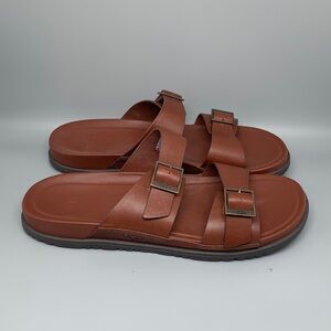 UGG Leather Buckle Strap Chestnut Brown Sandals Men’s Sz 15